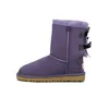 2022 Bottes de neige d'hiver classiques pour femmes et filles rouge noir nœud violet marron marron rose café classique mini bottines courtes antilope