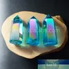 WT-G126 Aqua Aura Quartz Crystal Wand Aqua Aura Wand Point Crystal Point Healing Blue Quartz284G