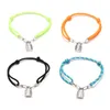 Lovers Braided Rope bracelets Bangles with Lock Charms Pendant Chains for Couples Bangles Jewelry Gifts