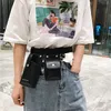 New-Fashion Leather Phone Etui Punk Waist Bag Belt Kobiet Pays Packs