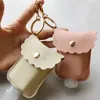 with Clip 60ML Hand Sanitizer Bottle PU Leather Holder Cover Bag Set Perfume skin care product Travel Bottles Bag key chain Pendants D9201