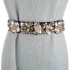 Women Elegant Rhinestone Belts crystal wide decorated Waistband for dress Vintage female designer wide elastic belt Ceinture Y200807