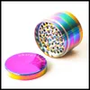 Rainbow Dazzle Color 4 Couche Herb Grinder Zinc Alliage Tabac Grinder 40mm 50mm 55mm 63mm Broyeurs En Métal Herb Mill Magnétique Top Grinder