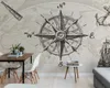 American Vintage Wallpaper Nordic Small Fresh Nautical TV Background Wall HD Superior Interior Decorations Wallpaper