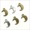 Lot 100 pièces pendentif à breloques en alliage visage de lune bijoux rétro bricolage porte-clés argent ancien/Bronze pour bracelet boucles d'oreilles collier 16*12mm