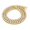 Nouveau collier de chaîne de tennis hip hop pour hommes bijoux en or argent glacée collier de tennis A021520682