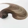 مقطع الشعر البشري في الشعر التمديد أومبير balayage اللون # 3 # 24 # 3 أعلى درجة عالية الجودة عذراء ريمي الشعر مستقيم 100 جرام لكل حزمة