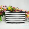 Nouveau-blackwhite Stripe Canvas Coin Purse 6 * 9in / 5 * 7in avec pochette zip noire directe de l'usine Ship Free by DHL en stock