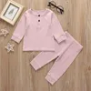 Ropa de bebé caliente para niños y niñas Camiseta de manga larga Pantalones 2 piezas Conjuntos de ropa para niños Primavera Otoño Trajes para niños pequeños 6 colores 0-3T