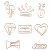 Rose Gold Crown Flamingo Paper Clips Creative Metal Beaper Clips Bookmark Memo Planner Clips School Office Канцтовары TQQ BH2529