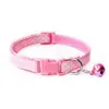 Nylon Pet Collar Dog Cat Collar Fashion Polka Dot Skriv ut Justerbar husdjurskedja med klocka 6 färger Pet Collar