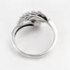 Vintage Design Feather Ring Inställningar 925 Sterling Silver DIY Smycken Göra Ringar Blank Base 5 stycken