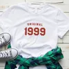 Original 1999 21th aniversário t-shirt mulheres moda estética letra impressão tshirt casual camisas de algodão menina tumblr tops cair navio1