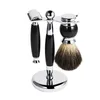 Men039s résine vintage rasoirs ensemble barbe brosse en alliage métallique blaireau cheveux ménage visage brosses rasage barbier outils pas de lame 00874389627