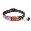 Nylon Pet Collars Dog Cat Collars Fashion Polka Dot Print Adjustable Pet Neck Chain With Bell 6 Colors Pet Collar