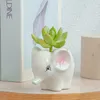 6pcs / set nouveau dessin animé animaux pot de fleur pour plantes succulentes plantes charnues pot de fleurs en céramique petit mini maison jardin bureau décoration lxj197