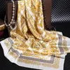 Style à boussole 100% écharpes en soie de femme et hommes couleur unie en or noir imprimement de cou de mode doux châle femme square en soie carré269f