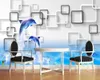 3D ландшафтные обои обои Dolphin Square решетка современная высокая четкости печать фона стены бумаги гостиной пользовательской фотографии