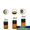 1ml 2ml 3ml (1/4 Dram) Bottiglia di olio essenziale di vetro ambrato Bottiglia di tubi per campioni di profumo con tappo e tappi 5/8 Dram