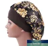 New Fshion Women Satin Night Sleep Cap Hair Bonnet Hat Silk Head Cover Wide Elastic Band Shower Cap6364718