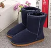 Botas quentes para homens sapatos meninos e meninas estilo austrália crianças botas de neve para bebês à prova d'água sem cadarço para crianças inverno botas de couro de vaca marca natal