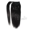 Brazilian Peruvian VMAE silk Straight remy hair 100g 120g Natural Brown Horsetail Magic Wrap Around Ponytails Virgin Human Hair Extension