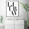 Noir Blanc LJUBAV Citation Minimaliste Toile Mur Art Imprimer Amour Serbe Disant Art Moderne Peinture Image Serbie Maison Décoration Murale5482629