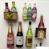 Fridge Magnets Simulation creative red wine and champagne bottle resin refrigerator paste three-dimensional magnetic pastes