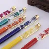 Japon papeterie stylo cadeaux de noël fleur flottant paillettes bricolage enfants séché petite coquille buccin stylos à bille en cristal