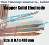 Electrodo sólido de cobre de 0,9x400MM (200 unids/lote), electrodo EDM de varilla de cobre sólido de 0,9mm de diámetro, longitud de 400mm utilizado para el mecanizado de descarga eléctrica