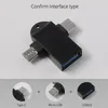 Typ-C 2-i-1 OTG-adapter typ C-kabel för Xiaomi-surfplatta hårddisk flashskiva USB-musomvandlare med lanyardremsa