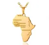 Nouveau mode unisexe merveilleux Afrique carte collier bijoux argent plaqué or pays africain pendentif collier cadeau livraison gratuite GD710