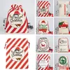 Xmas Gifts Drawstring Canvas Bag Santa Sacks Christmas Bags Large Monogrammable Santas Claus Bagwith Reindeers 50pcs T1I2330