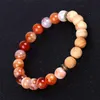 Natural ice crack Agate beaded strands bracelet Volcanic rock lava Wooden beads Essential Oil Diffuser bracelets Fashion jewelry