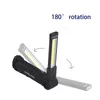 Torce Torce Batteria incorporata Ricarica USB Luci da lavoro COB portatili Fondo LED super luminoso con magnete e gancio