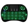 I8 Mini Teclado Sem Fio 3 Cores Backlit 2.4GHz Inglês Russo Espanhol Air Mouse com Touchpad Controle Remoto para Android TV Box