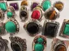 Frauen Bunte Tibet Silber Türkis Stein Charme Ringe Großhandel Modeschmuck Ring Neue Gemischte Lose 25 teile/los