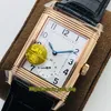 Best version AN Reverso Flip on both sides Dual time zone 2702521 White Dial Cal.854A/2 Mechanical Hand-winding Mens Watch Rose Gold Watches