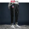 LAPPSTER Fashoins coreano Streetwear Jeans Pantaloni 2020 Nastri Harajuku Jeans larghi Coppia di tasche di alta qualità Pantaloni denim blu CX200815