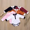 2020 novas roupas de outono bebê Sólidos macacãozinho Vestuário Meninos Meninas manga comprida Macacão Roupa Kids Boutique Bodysuits Ternos M2572