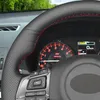 Preto PU de couro falso DIY mão-costurado Car Steering Wheel Cover para Subaru WRX (STI) 2015-2019 Levorg 2015-2019