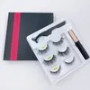 Hot koop 3 pairs / set magnetische wimpers valse wimpers + vloeibare eyeliner + tweezer oog make-up set 3D-magneet valse wimpers geen lijm nodig