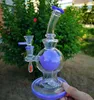 화려한 유리 비커 봉 샤워 헤드 퍼콜 레이터 공 물 담뱃대 8 인치 구부러진 유형 오일 Dab rigs 14mm 여성 관절 Dabbing 조작 물 파이프 그릇 XL1971