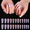 False Nails 24st Set Long Coffin Fake European Rainbow Ballerina Full Nail Art Tips Artificial L￶stagel med lim3029