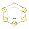 Bracelete de charme de cinco flores de bronze top de chegada em 18k Gold Real Plated for Women Wearth Wedding Gift Jewelry8820546