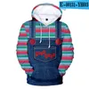 Good Guys Chucky 3D Impreso encantadora caricatura Hombre Mujer Ocio Sudaderas con capucha Ropa de calle simple