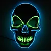 Halloween LED Light Up Máscaras divertidas Hallowmas Cosplay Suministros de disfraces Máscara de fiesta Skull Terror Luminous Full Face Masks BH3996 TQQ