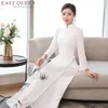 Blanc Vietnam Cheongsam Robe Style Chinois Ao Dai Vietnam Robe Traditionnelle Qipao Robe Vêtements Ao Dai TA1752217n