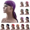 Długi ogon Durag Hip Hop Turban Unisex Oddychający Bandana Hat Silky Satin Durag Do Doo du Rag Długi Ogon Headwrap Headwear