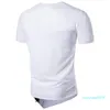 Hot Sale T Shirt Män Personlighet Skräddarsy Lång Patchwork Läder Zipper T-shirt Män Hiphop Kortärmad Longline Casual Top Tee